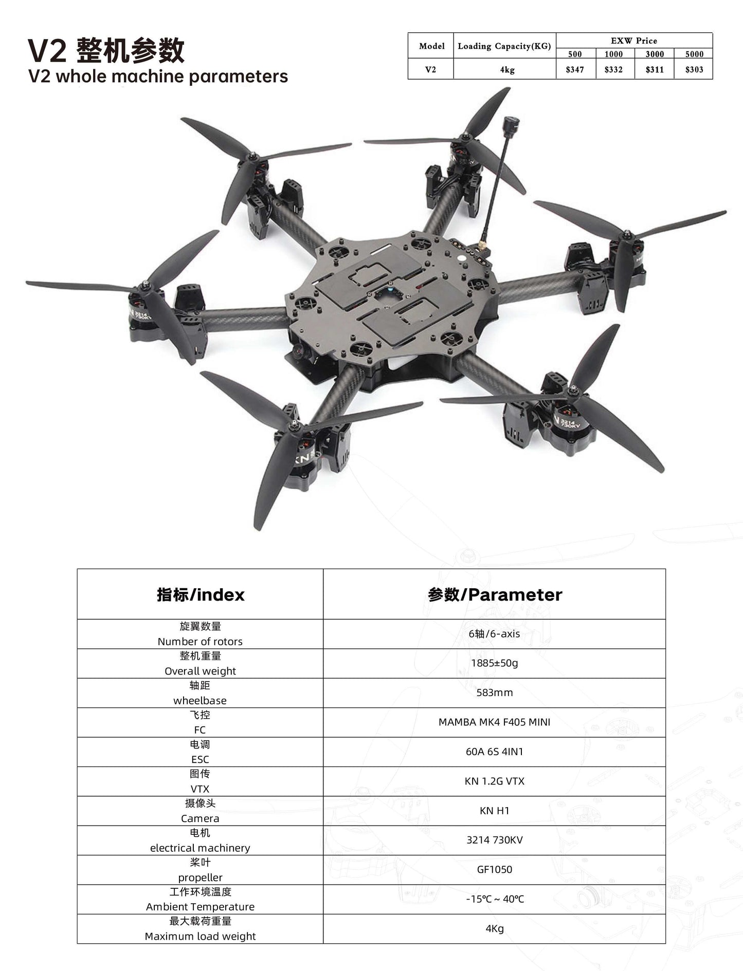 CD-106-KN V2 Combat Hexa-Drone FPV - Payload release mechanism 6kgms