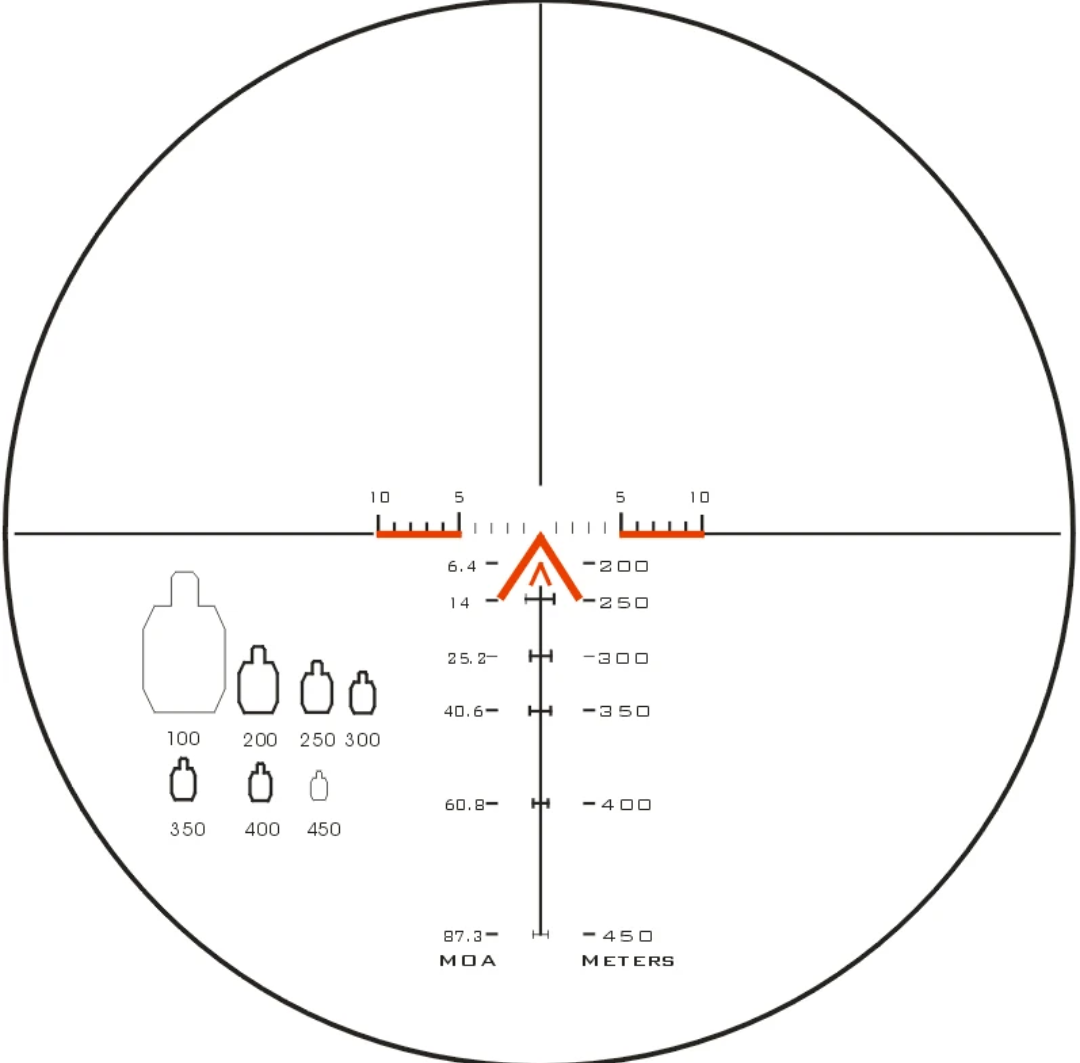 AK AKM Kalashnikov Tactical compact rifle scope BDC reticle 1.25-5x26A with side mount.