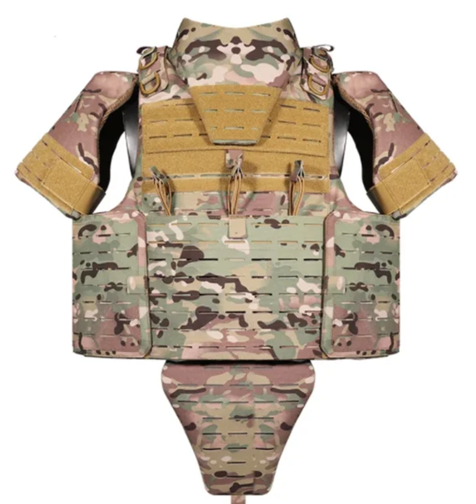 Flak jacket 1050D Cordura NIJ L4+ STANAG 4496 & 2920 Ballistic Nylon Carrier,Chest,Back, Sides,Neck,Groin Armour