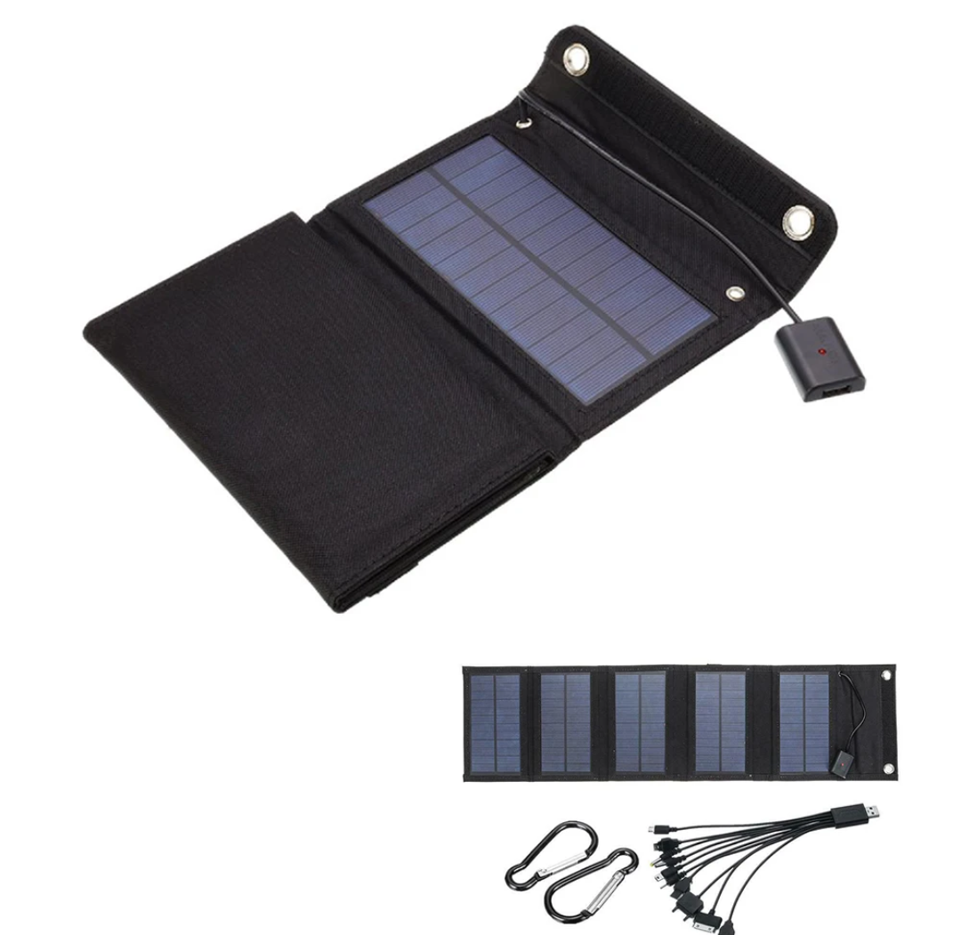 160W 4 panel portable solar panel charger, USB, 5V Waterproof, Rugged.