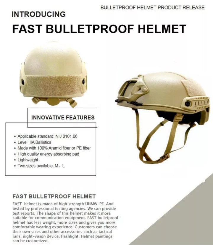 ISO certified Future Assault Shell Technology (FAST) Helmet